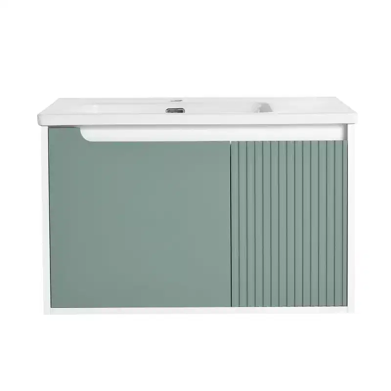 Modern Wall Mounted Bathroom Vanities With Sink Combo, Floating Bathroom Vanity Cabinet, Small Apartment Bathroom Furniture Mint Green