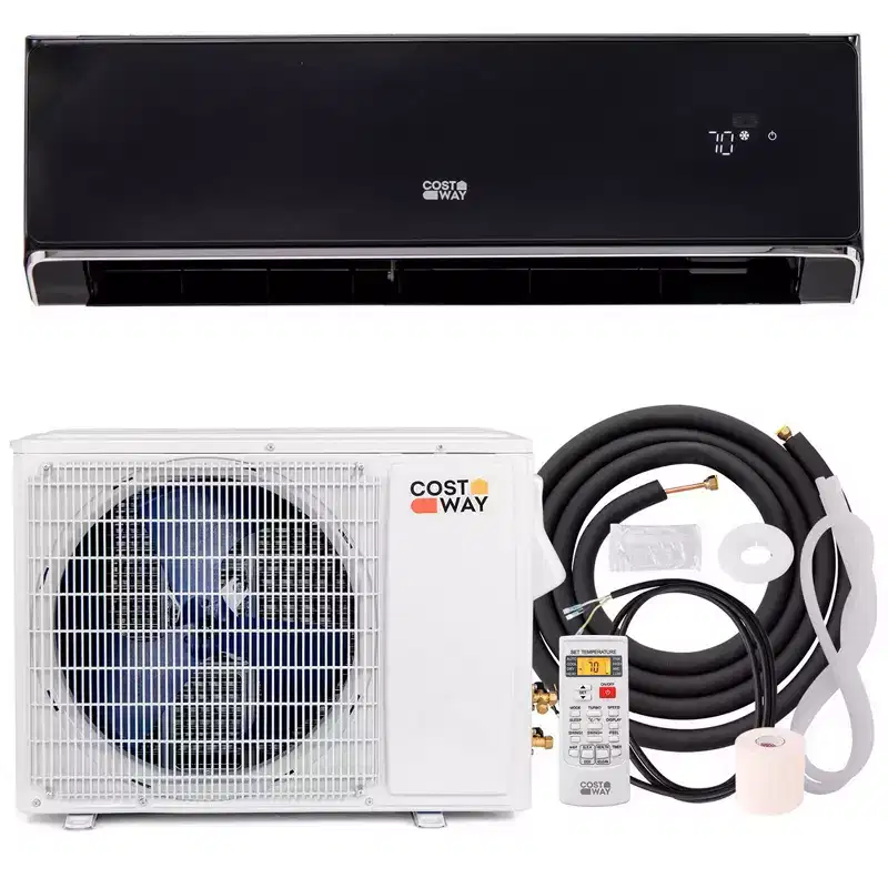 Costway 24000 BTU Wifi Enabled Mini Split Air Conditioner & Heater with Heat Pump Black/White