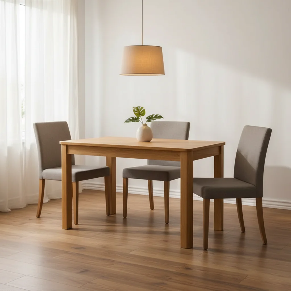 Solid Acacia Wood Dining Table - Vintage Style Rectangular Dinner Table for Living Room, Kitchen - Brown Honey Finish (43.3x21.7x29.9)