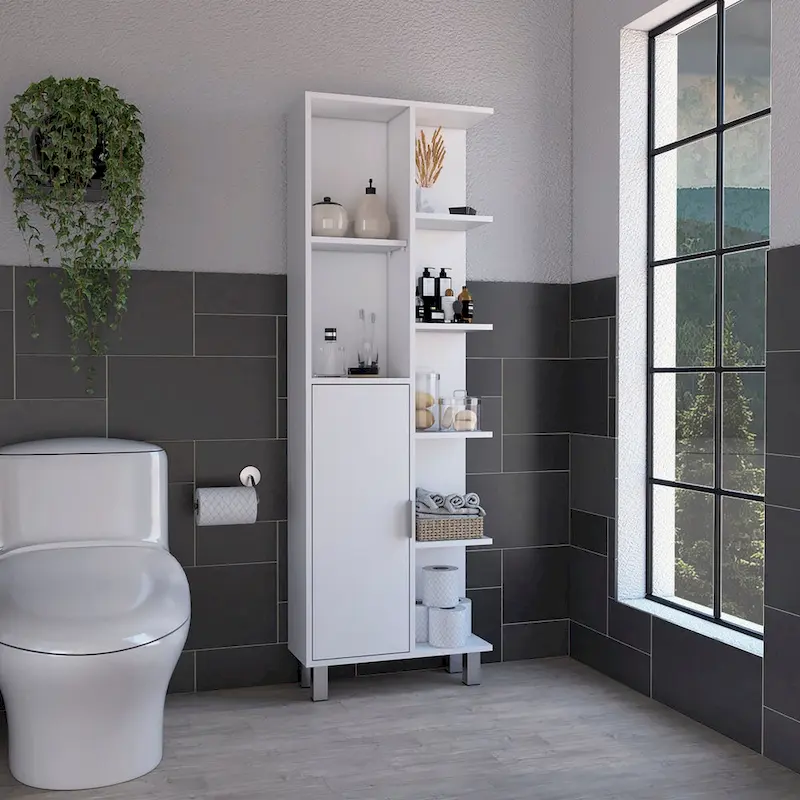 Crovie Linen 63-inch High Bathroom Cabinet Linen Storage
