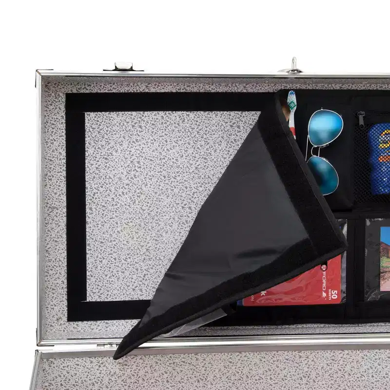 Trunk Lid Organizer Black Camp Trunk and Footlocker Storage 25 lb Capacity