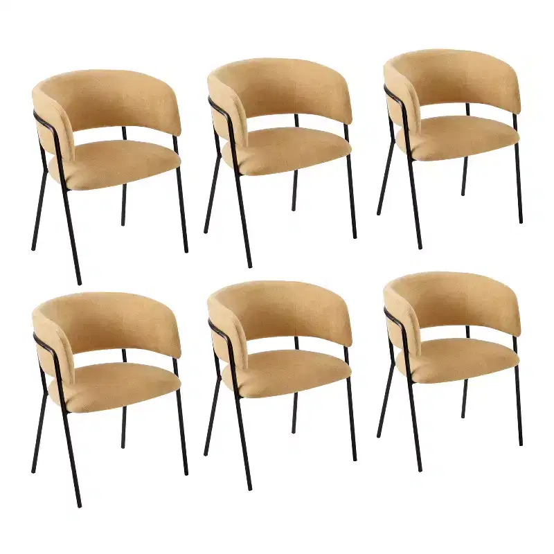 Christopher Knight Home Nest Modern Upholstered Dining Chairs with Metal Frame (Set of 6)