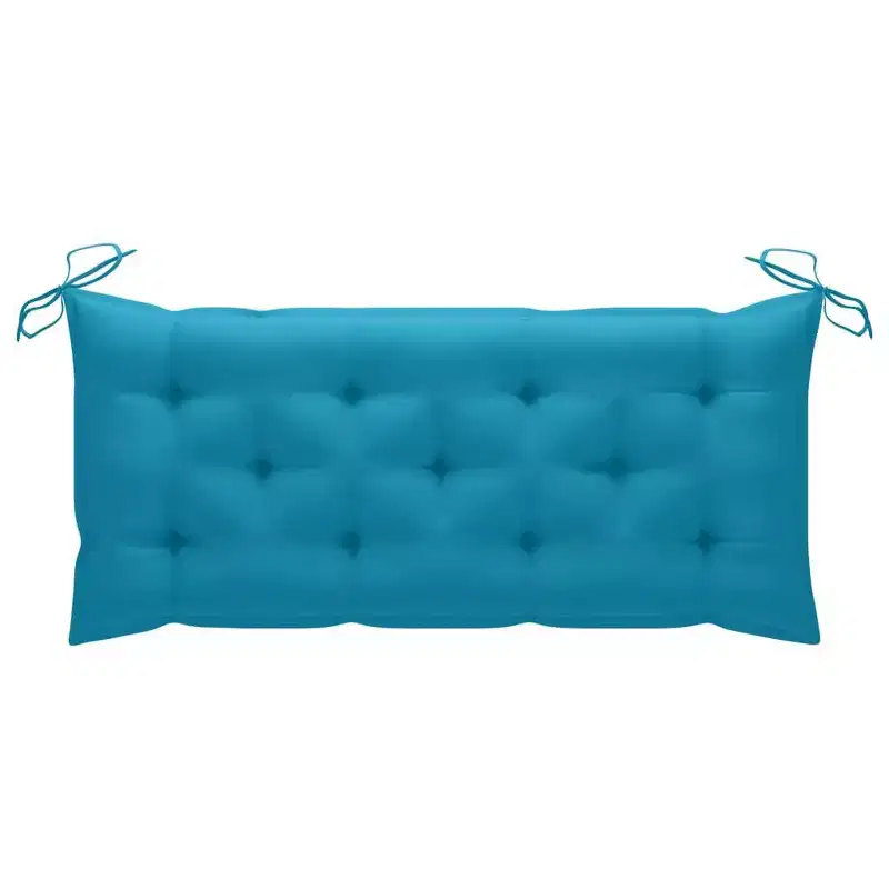 vidaXL Garden Bench Light Blue Cushion Bamboo, Polyester 46.5 in