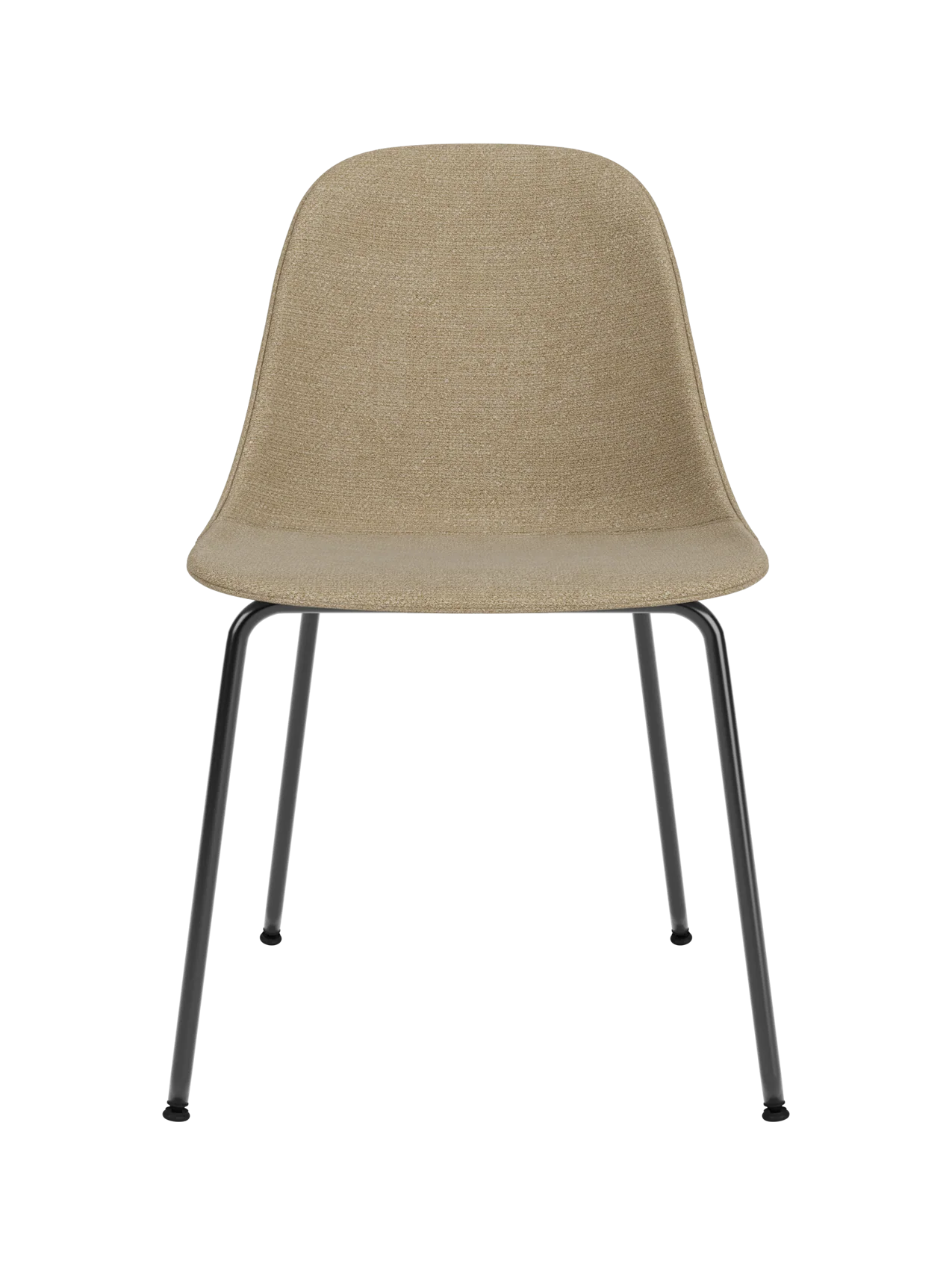 Side Dining Chair, Black Steel Base ¨C Compact Shell, Textile or Leather