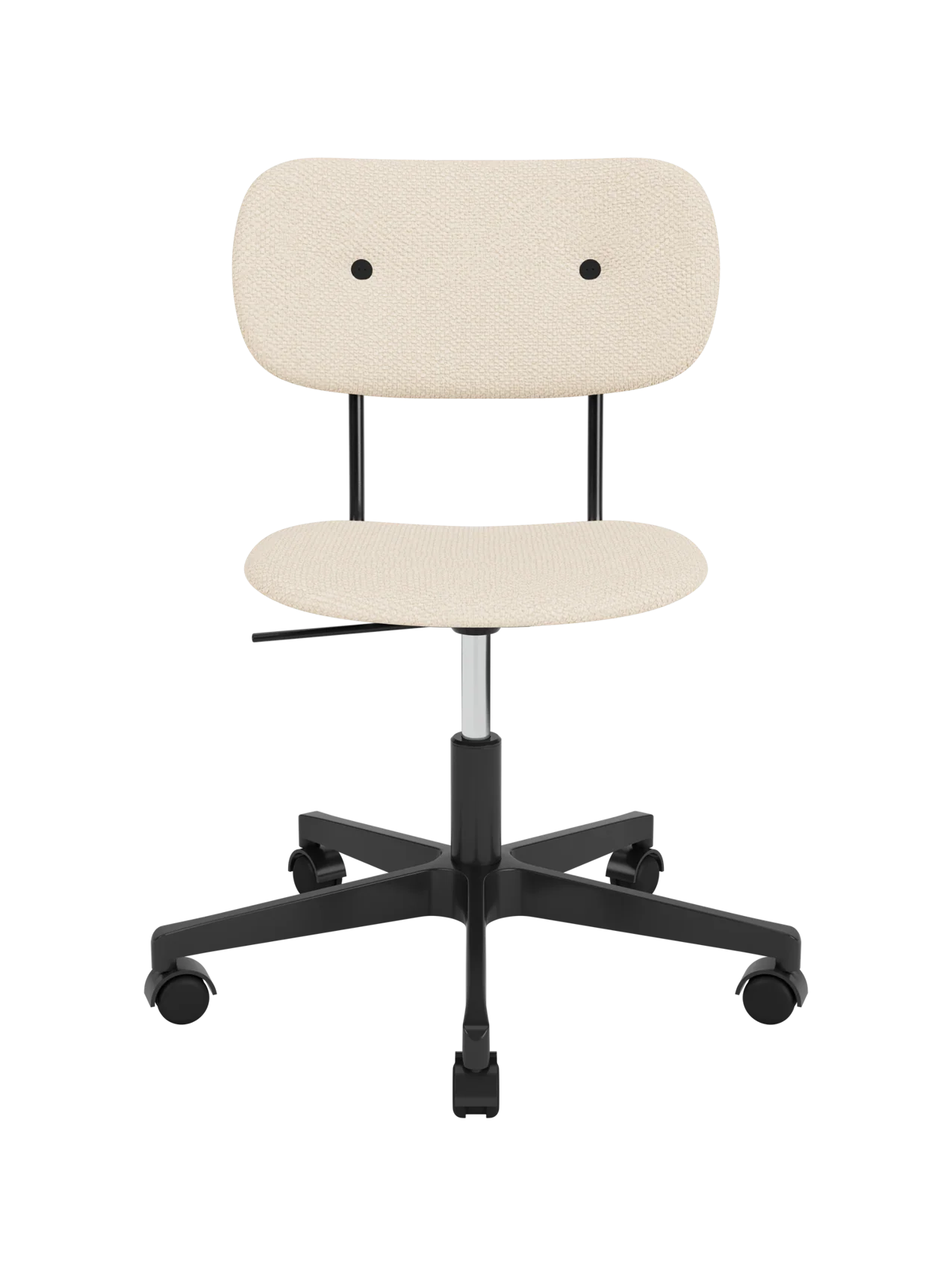 Fully Upholstered Task Chair Black Swivel Base, Height-Adjustable