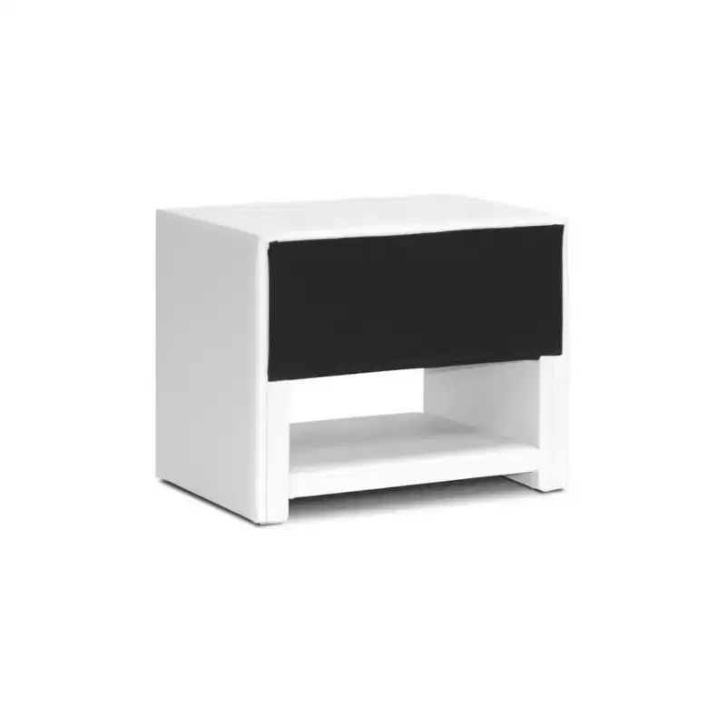 Massey Upholstered Modern Nightstand White - Baxton Studio