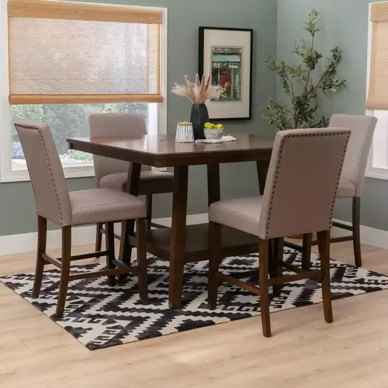 Powell 5pc Barnes Counter Height Dining Set Brown