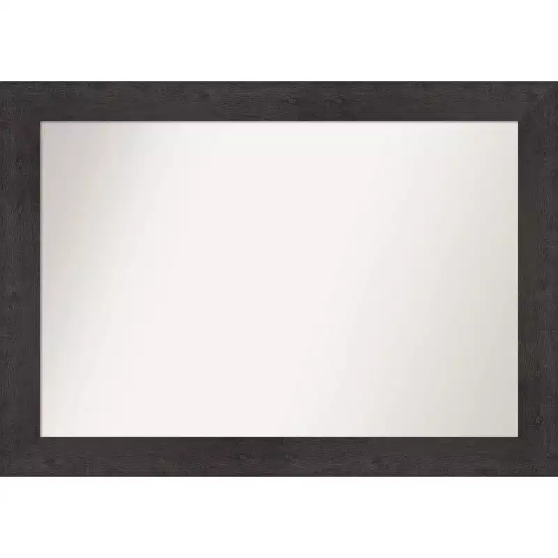 42 x 30 Rustic Plank Espresso Wall Mirror for Bathroom Vanity - Amanti Art: Includes Mounting Hardware