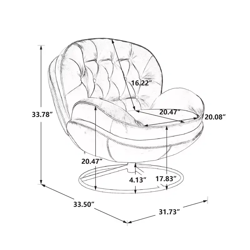 Okak Modern Accent Chairs for Bedroom with Ottoman, Accent Leisure Chair with Cushioned Seat