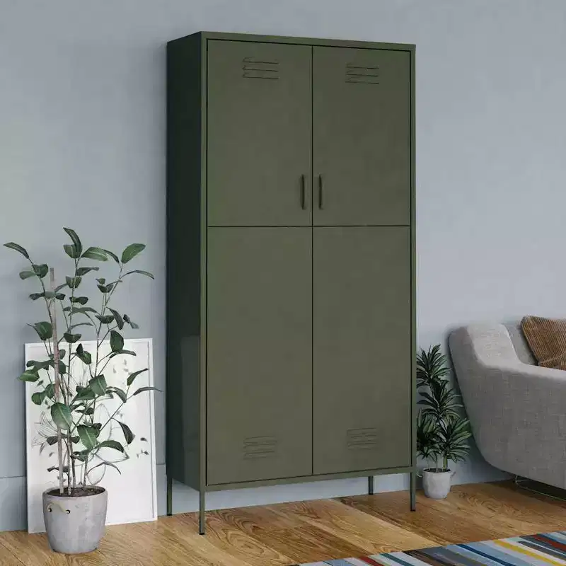 vidaXL Wardrobe Olive Green 35.4x19.7x70.9 Steel