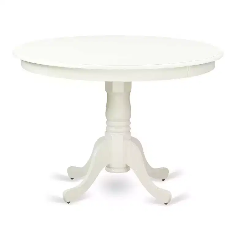 Coastal Chic 3 Piece Dining Set - Round Table & 2 Chairs - Linen White Kitchen Table