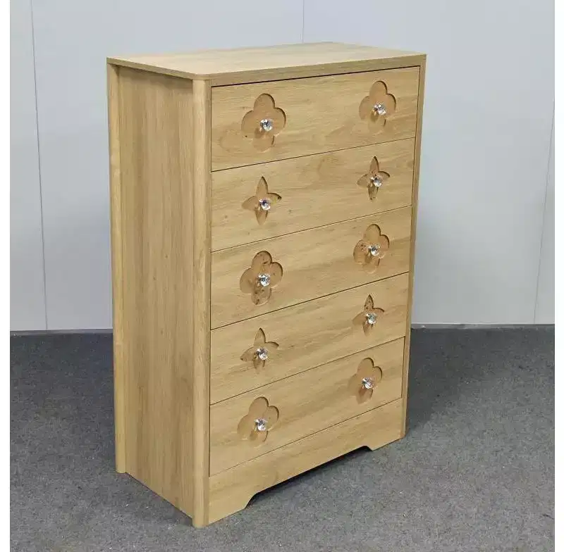 Rattan Dresser for Bedroom with 5 Drawers, 45'' Tall Chest of Large Drawers with Large Clothes Storage Enterway, 5 Drawer Dresser