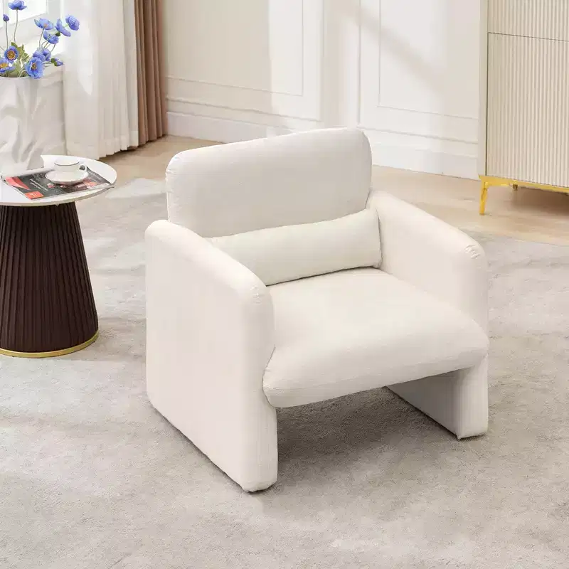 Single Sofa Chair,300LBS,Curved Backrest, Comfortable Armchair,Oversized Reading Chair for Living Room Bedroom Study Office