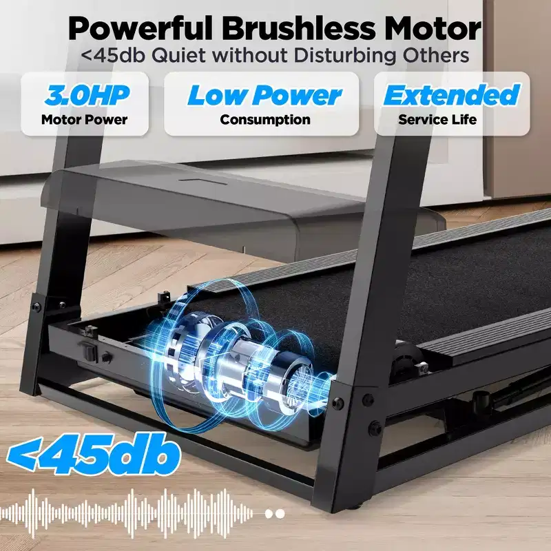 3-in-1 Electric Foldable Treadmill with 9% Incline, Foldable Treadmills for Home/Office, 3 HP Quiet Walking Running Jogging Fitness Machine