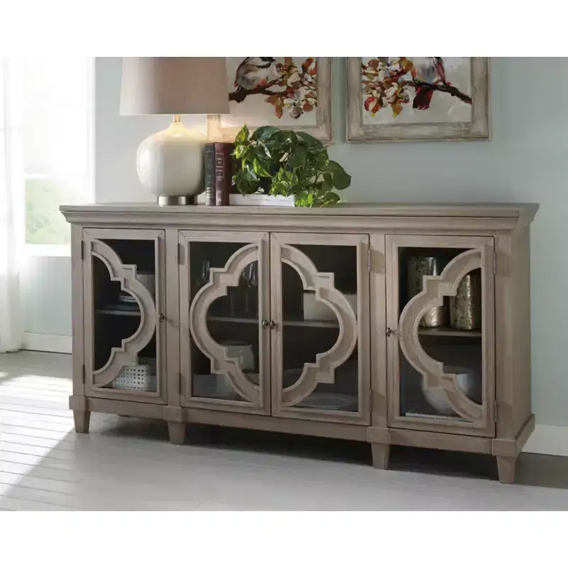 Fossil Ridge Door Accent Cabinet Gray - Signature Design by Ashley: Vintage-Inspired, Hidden Storage, Adjustable Shelves
