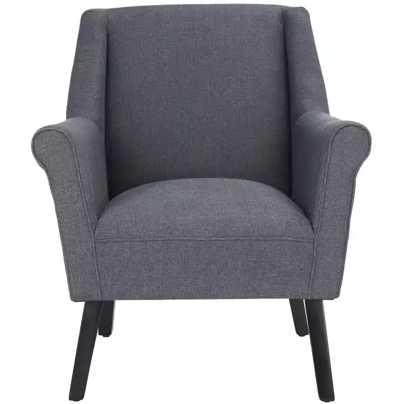 Navy Upholstered Accent Chair, Wood Frame, Polyester/Nylon Fabric, 275 lb Capacity