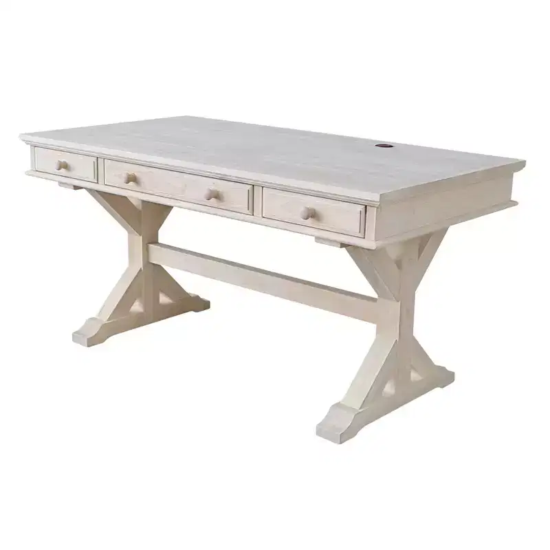 Executive Desk with Canyon Base Unfinished - International Concepts: Modern Hardwood Office, 60-Inch Surface