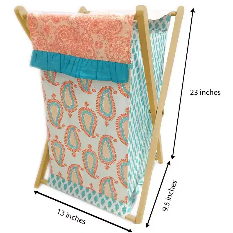 Collapsible Laundry Hamper with Wooden Frame