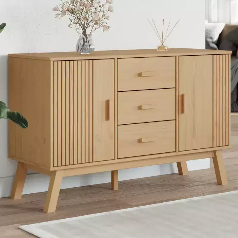 vidaXL Sideboard OLDEN Brown 44.9x16.9x28.9 Solid Wood Pine