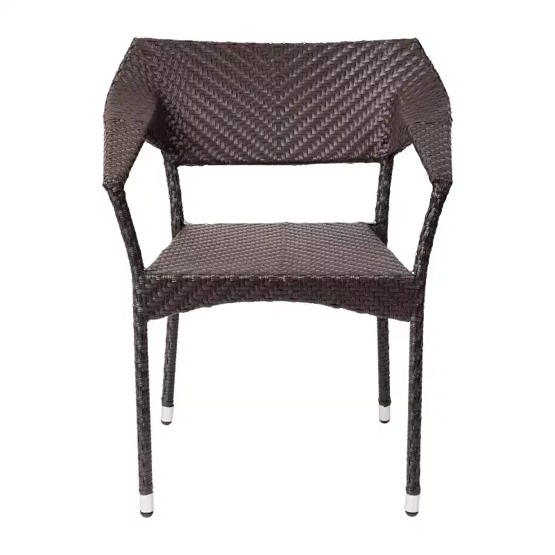 Flash Furniture Jace Commercial Grade Stacking Patio Chair, All Weather PE Rattan Wicker Patio Dining Chair