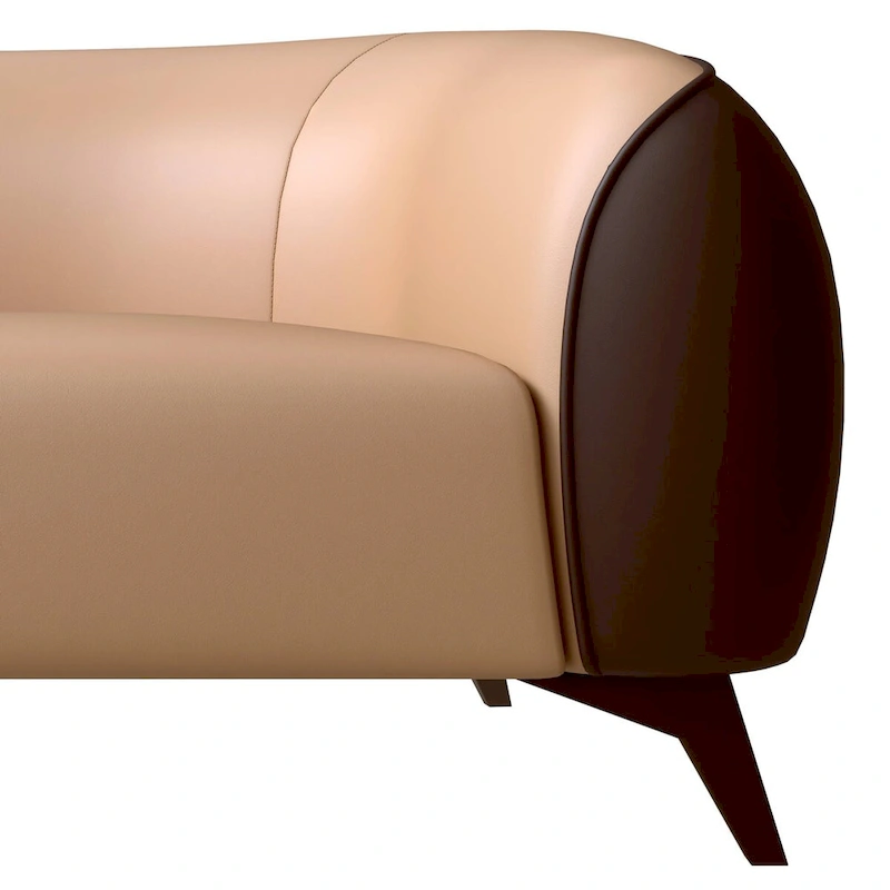 3-Piece Sofa Set Upholstered PU Leather with Solid Wood Frame and Steel Legs Opula Series by LeisureMod