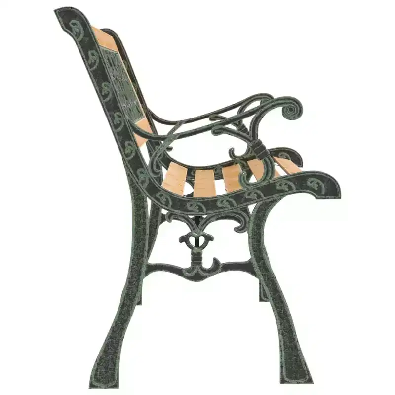 vidaXL Garden Bench Wood Brown, Black Wood, Wrought Iron, PVC Standard