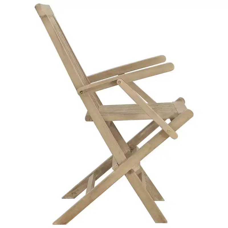 vidaXL Folding Garden Chair Set of 4 Solid teak wood Standard