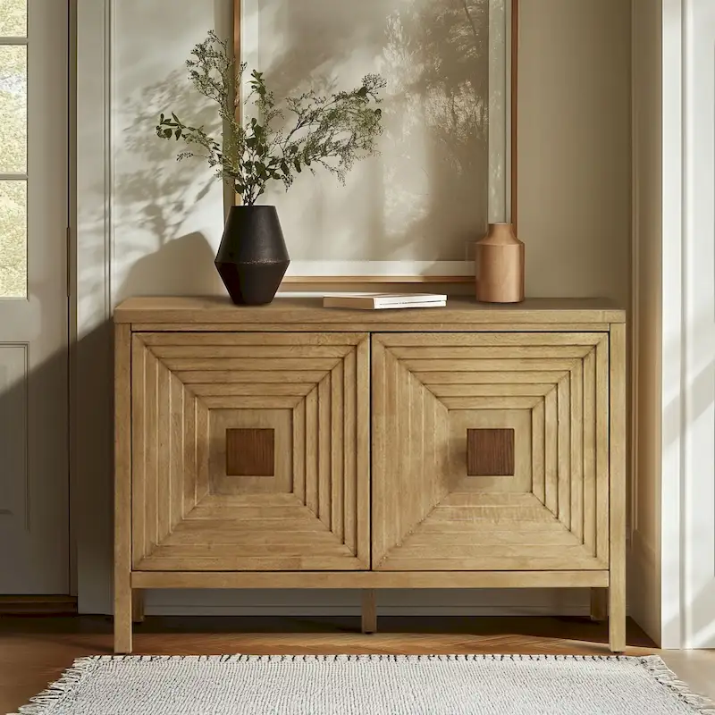 Madison Park Paige Geometric 2-Door Storage Cabinet with Adjustable Shelves