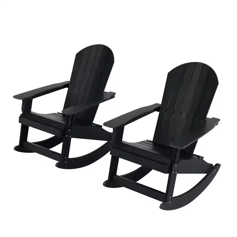 WestinTrends 2-Piece Outdoor Patio All-weather Adirondack Rocking Chair Set