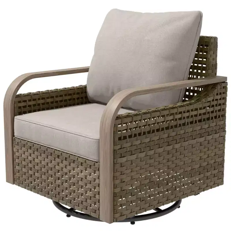 EAGLE PEAK Rocking Chair, Swivel Rocker, Rattan Patio Furniture, 1 Chair