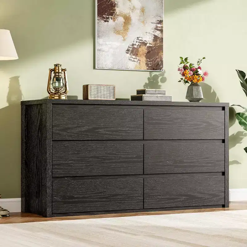 Modern Handle-Free 6 Drawer Dresser, Modern Dresser Storage Cabinet, for Living Room, Hallway, Entryway