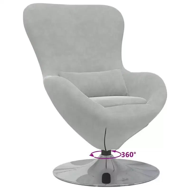 Egg Chair with Footstool Velvet