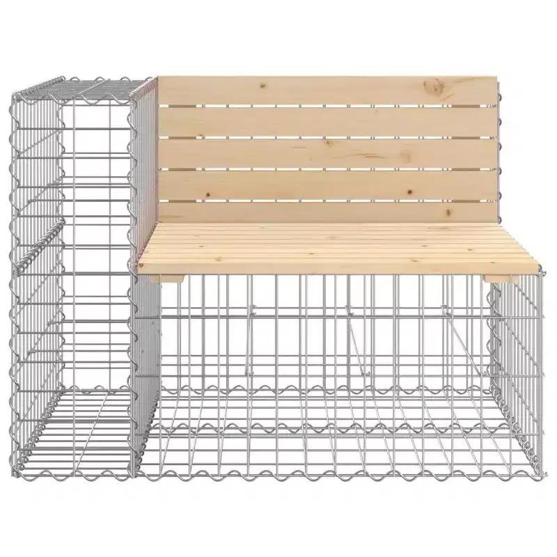 vidaXL Garden Bench Brown and Silver Solid pine wood, Galvanized steel