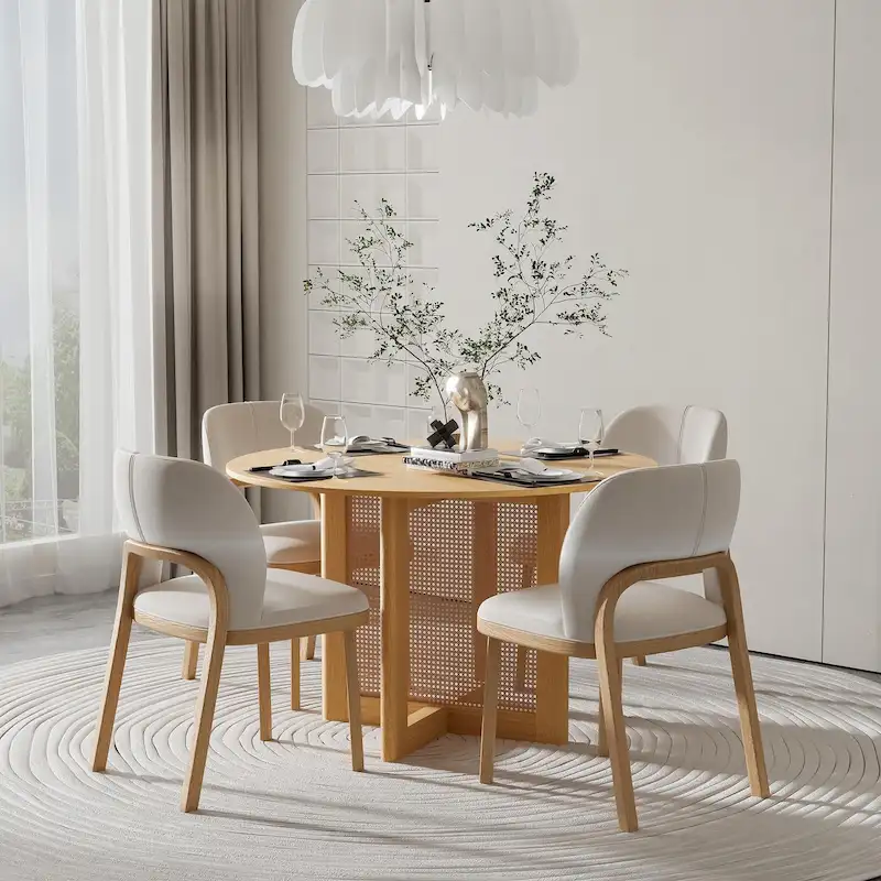 Solid Wood Round Dining Table 4-6 People