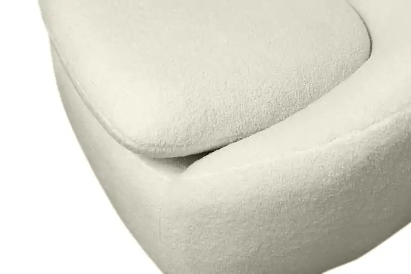 28.7 Chenille Boucle Fabric Curved Accent Chair with Removable Seat Cushion