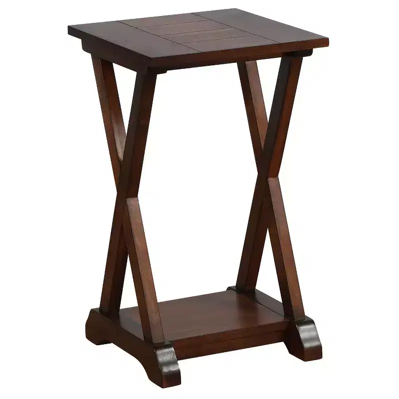 X-Farmhouse End Table Side Table with Storage Shelf