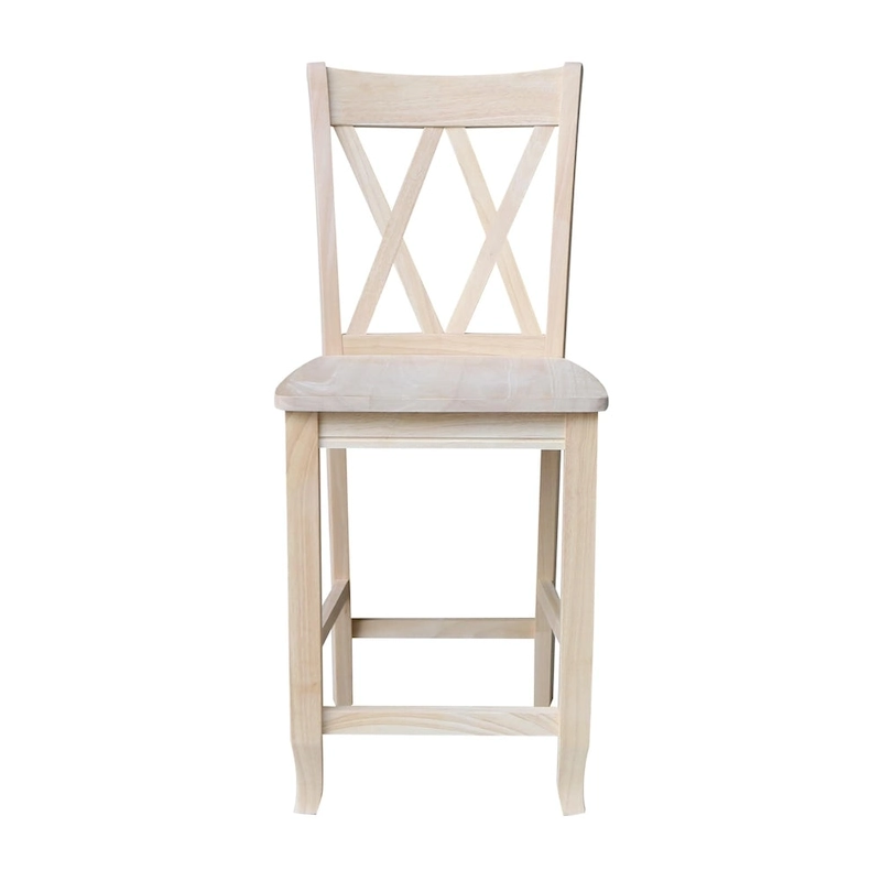 International Concepts Unfinished Double X-back Stool
