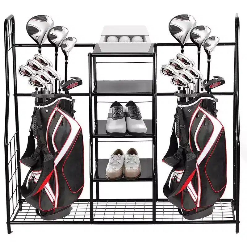 Golf Bag Sports Dual Golf Storage Organizer - Golf Organizer Rack for Indoor & Outdoor - Large Capacity Garage Sports Equipment Organizer - Homeitusa
