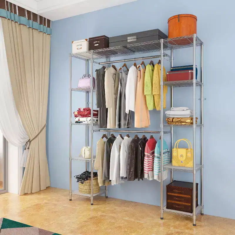 Karl Home Silver Electroplated Carbon Steel Coat Rack 57.9x13.8x70.9 Inches