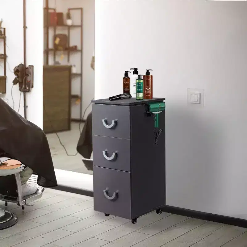 Karl Home Salon Trolley Cart with Wheels, 3 Drawers, Side Tool Holders
