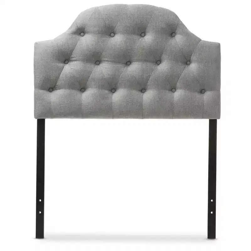 Morris Modern And Contemporary Faux Leather Upholstered Button - Tufted Scalloped Headboard - Baxton Studio