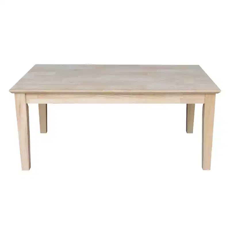 Tall Coffee Table - Solid Parawood, Farmhouse Style, Unfinished Wood