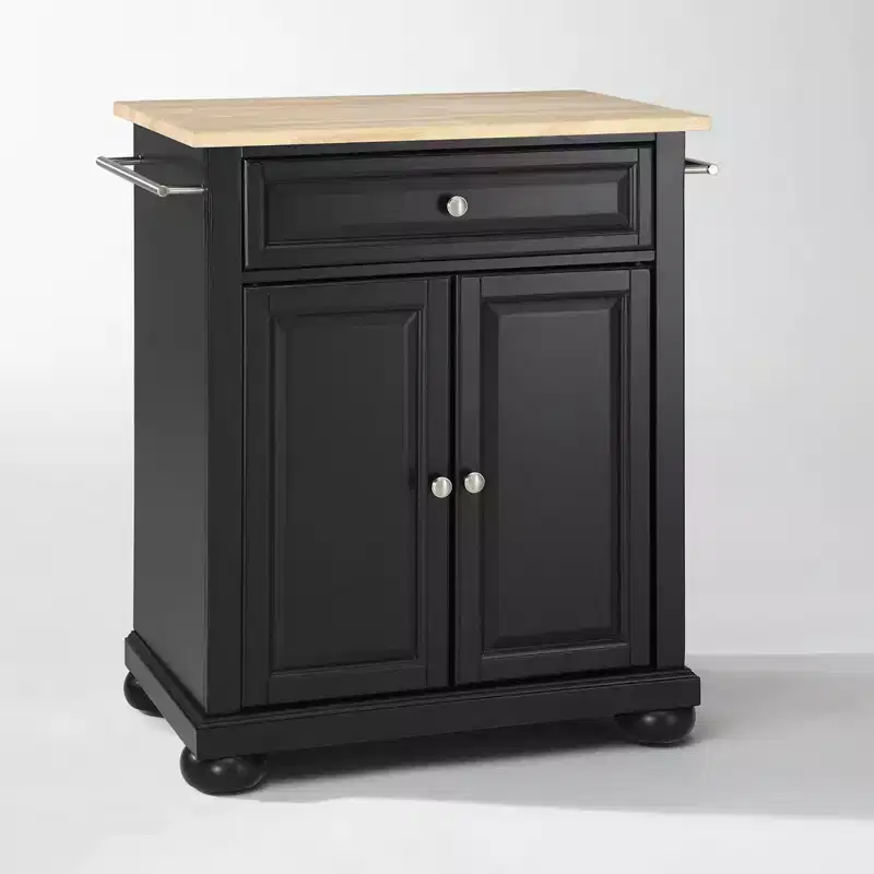 Alexandria Wood Top Portable Kitchen Island/Cart - Crosley