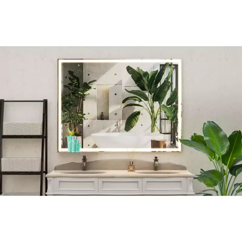 48x36 LED Bathroom Vanity Mirror: Wall Mounted, Adjustable Lighting, Anti-Fog, Touch Switch