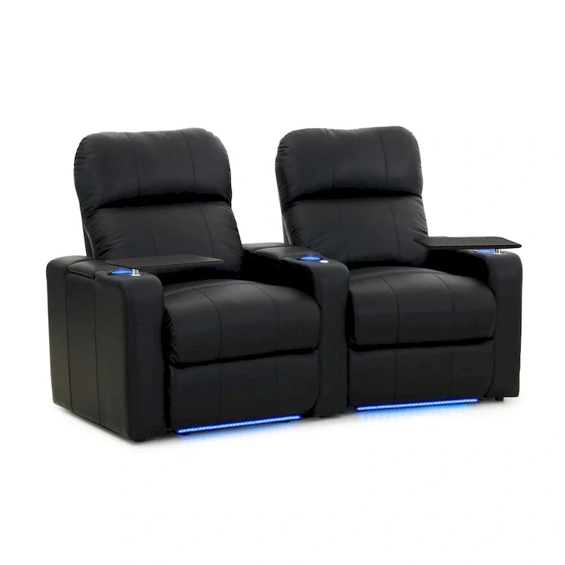 Power Leather Home Theater Seating Set — Row of 2