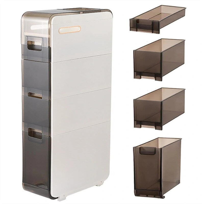 Bathroom Floor Cabinet 4-Tiers Free Standing Toilet Paper Holder - 16.14D x 6.9W x 37.91H