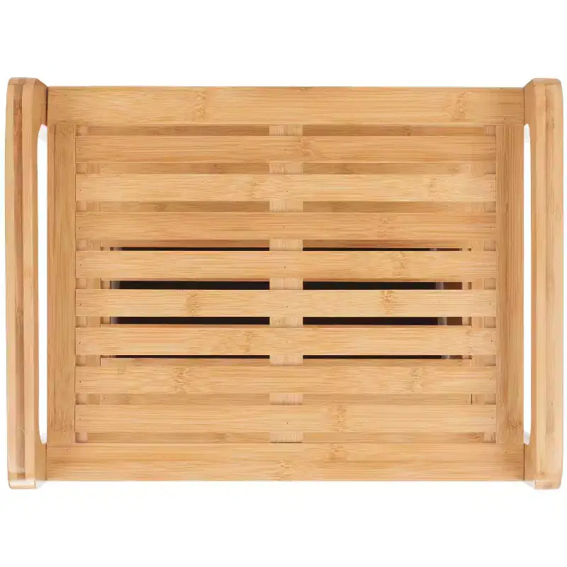 Bamboo Laundry Basket with Shelf - Natural/Beige