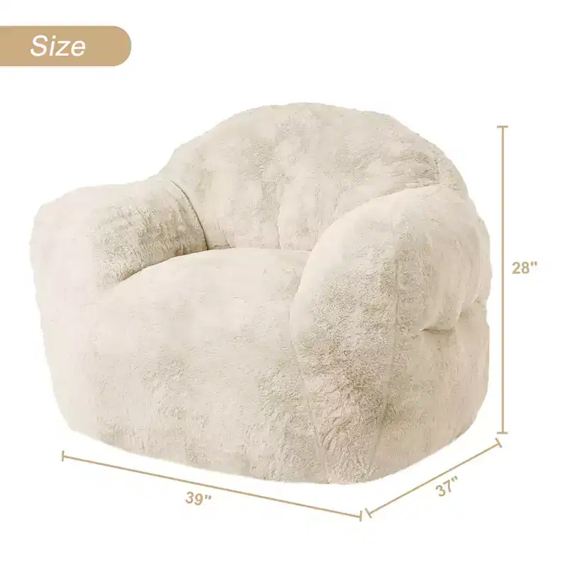 GustoWave Extra Large Bean Bag Chair for Bedroom & Living Room, Beige