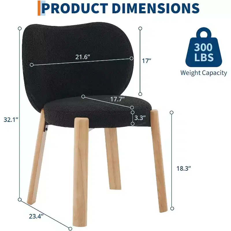 COZONY 1/2 Pack Heart-Back Makeup Chair, Teddy Vanity Chair and Dining Chair for Bedroom, Comfy Accent Chair, 300 lbs Capacity, Fits Under 24 Desks