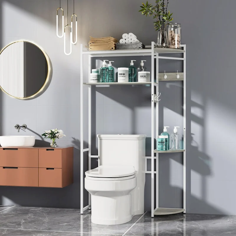 Large Over The Toilet Storage Cabinet Washing Machine Rack Organizer